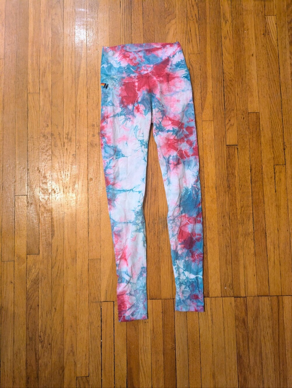 Aviator Nation Tie-Dye High Rise Leggings pink blue size xs